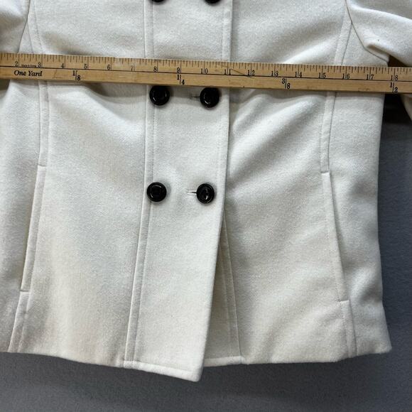 Banana Republic Pea Coat Women's Size S White 48% Wool Classic Elegant Preppy - Picture 10 of 11
